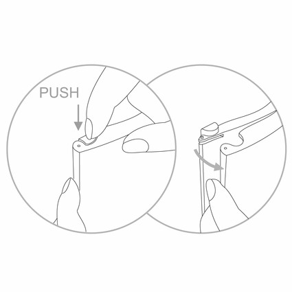 PixQuick öppnas enkelt genom ett knapptryck. Antingen från höger eller vänster.