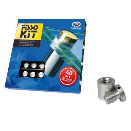 FISSO Mix 13/13 alu silver skyltdistans, montrsfrpackning om 40st