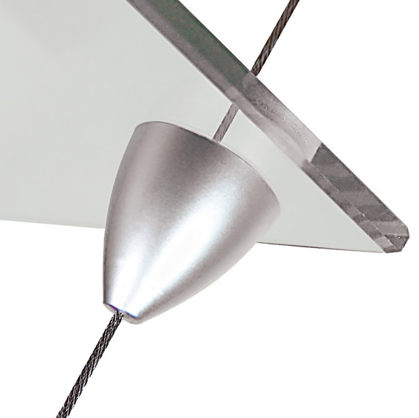 FLY Bullet, hyllplansfste fr vajer i silver