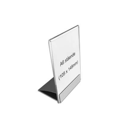 Exklusiv A6 bordsskylt, akrylficka inkl bordsstöd i aluminium