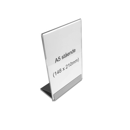 TableQuick exklusiv A5 bordsskylt, akrylficka inkl bordsstöd i aluminium