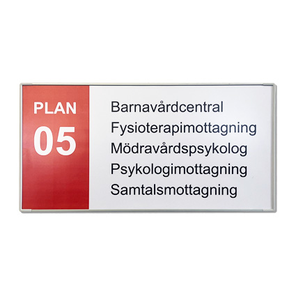 Signcode 420x210mm, vggmonterad med enkelt informationsbyte