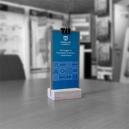 Wood menu bordsskylt med kl�mma f�r A6L